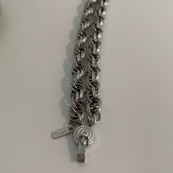 Monet double loop silver tone chain bracelet - Picture 6 of 9